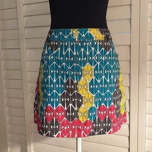 Slazenger Black/Rose/Yellow/Teal Geometric Multicolored Golf Skort - Size 10